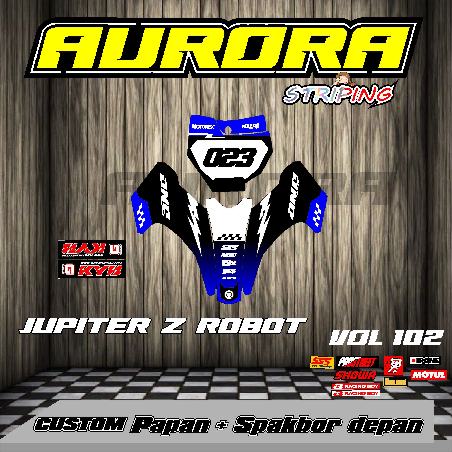 (COD) TERBARU STICKER PAPAN SPAKBOR DEPAN BELAKANG JUPITER Z ROBOT KLX BF KX KLX 150 KLX BF KLX GORDON DTRACKER KX YZ KTM VIAR WR 155 SUPERMOTO RBT new terbaru terkece termbois AOR vol 106 VIRAL TIKTIK SENGGOL DONG